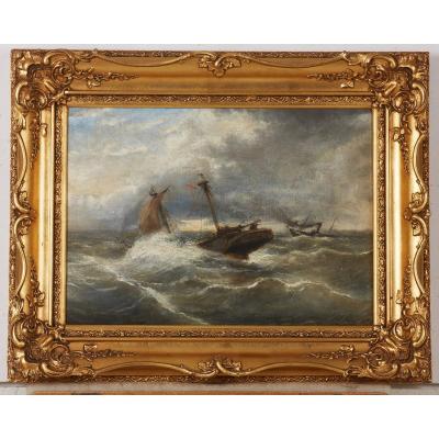 Frederic Jacques Sang 1877, Ship In A Storm,