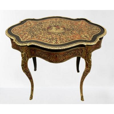 Table Boulle 19&egrave;me Si&egrave;cle Vers 1860 Magnifique !!!