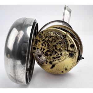 18th Century Sterling Silver Pocket Watch, Signed Stoakes, London.