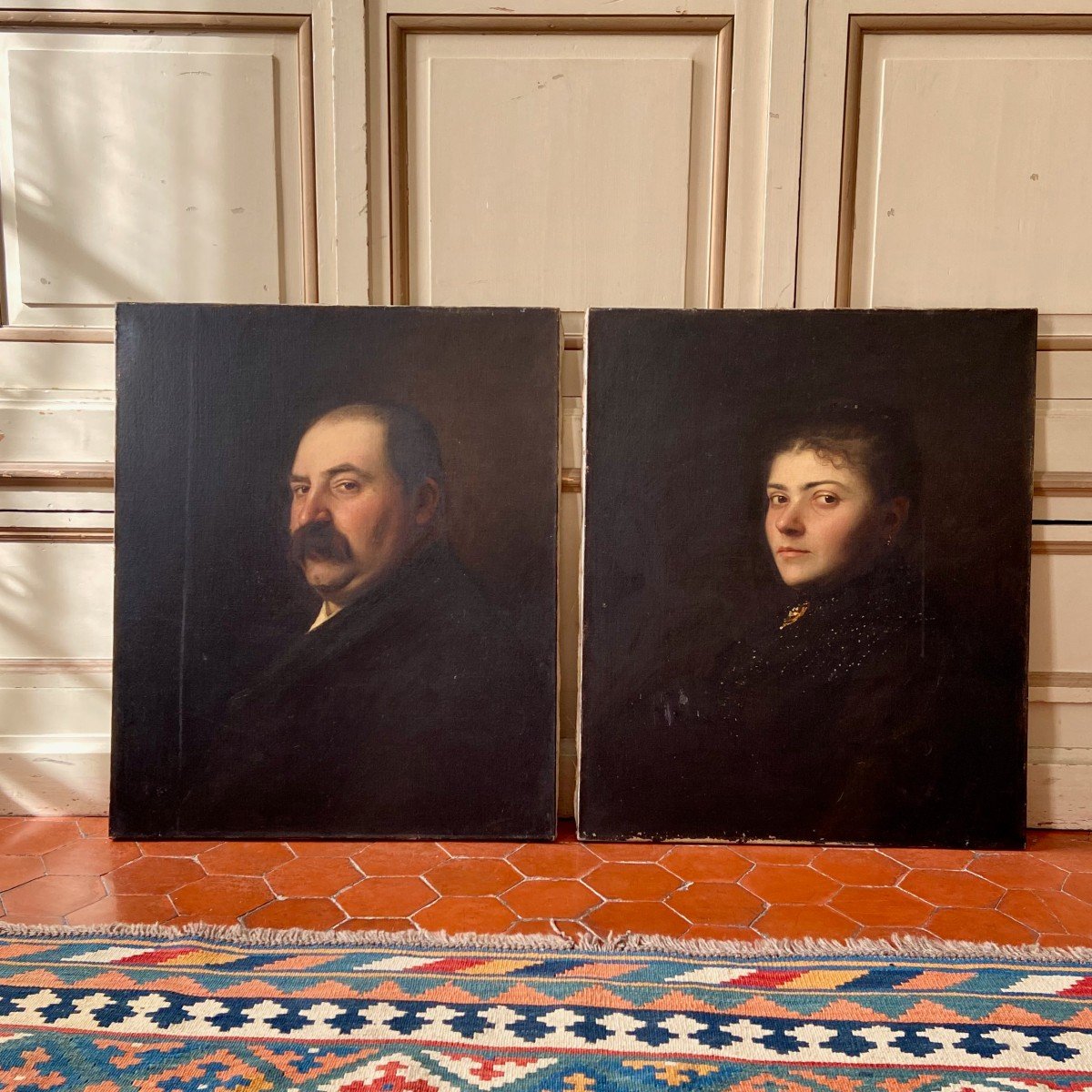 Pair Of 19th Century French Oil Portraits