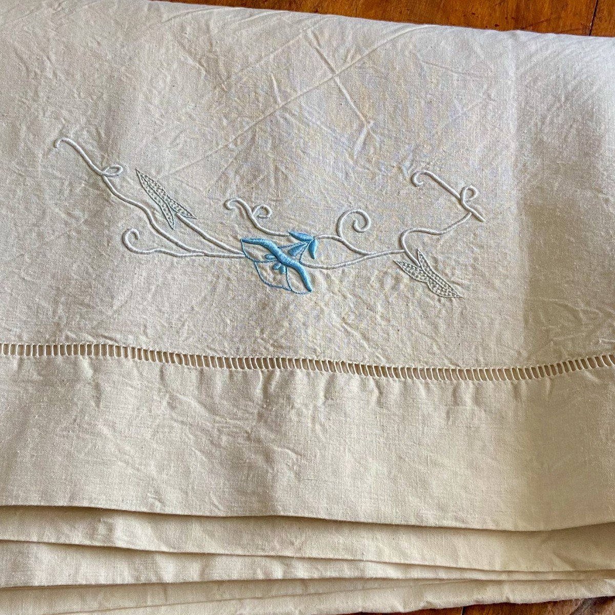 French Embroidered Linen Sheets-photo-4