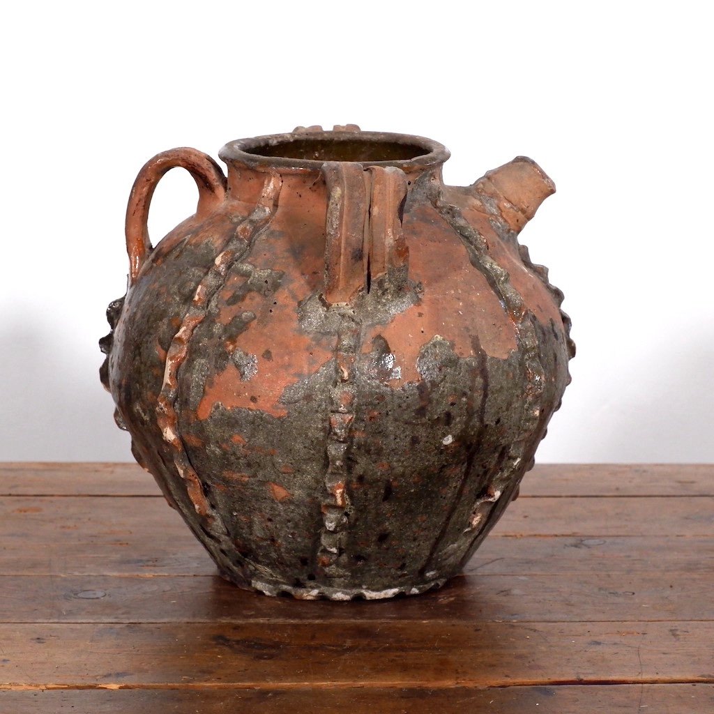 Pot d’huile de noix antique, France, 1800-photo-3