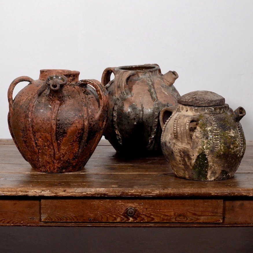 Antique French Walnut Oil Pot With Original Lid-photo-6