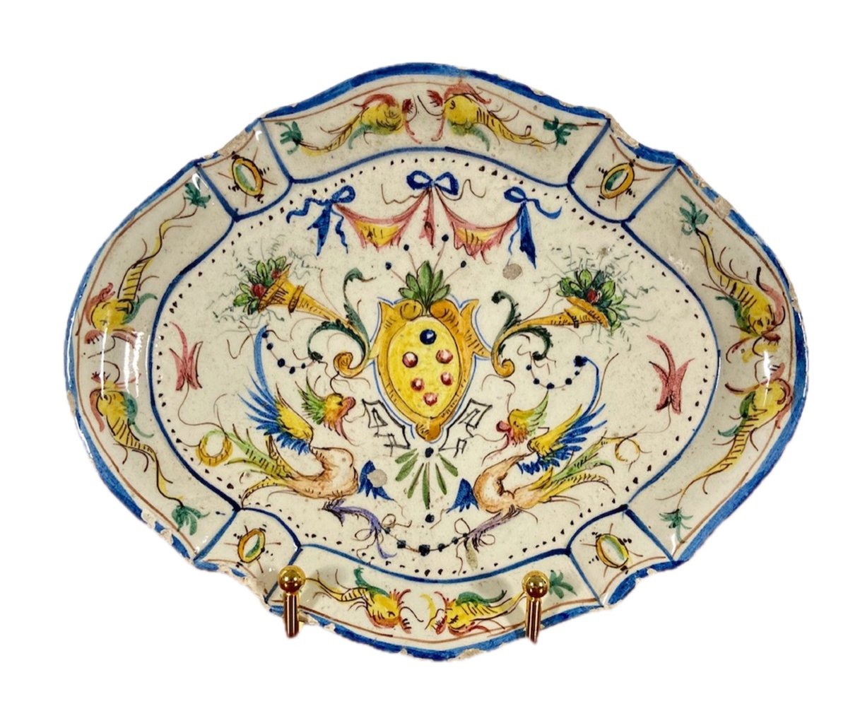 Oval Tray In Majolica