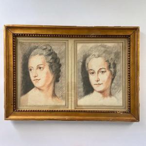 Charming Pair Of Pastel Portraits From The Early 19th Century