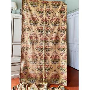 Antique French Woven Curtains Or Portiere 