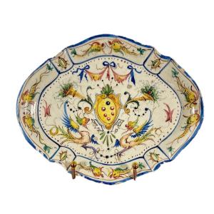 Oval Tray In Majolica