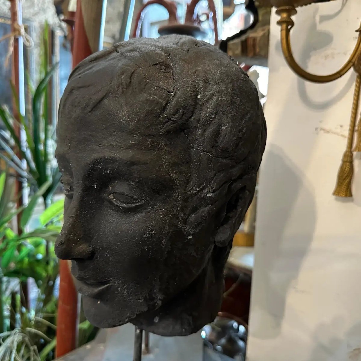 A Late 19th Century Hand Crafted Clay Sicilian Head Of A Young Man-photo-4