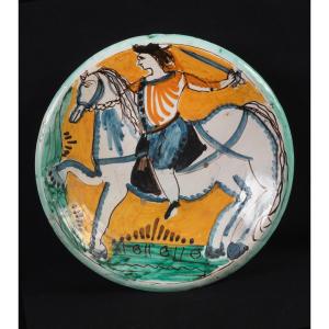 Montelupo - (italy) - Large Platter In Maiolica 