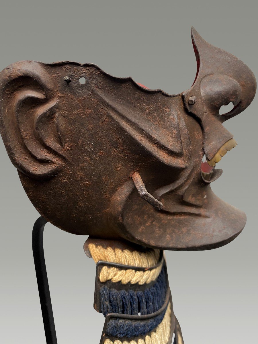 Reisei Type Samurai Mempo With Golden Teeth And Prominent Chin-photo-2