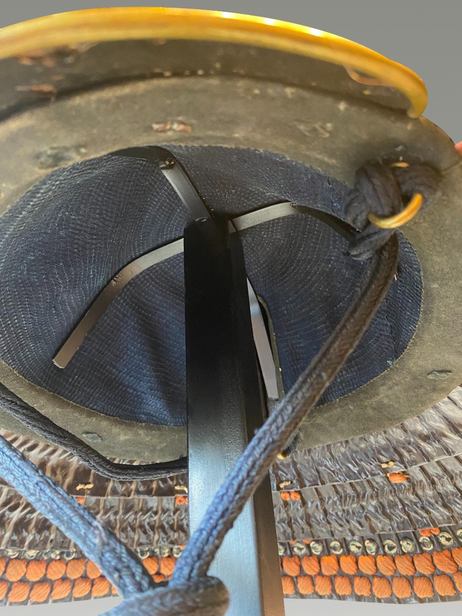 Samurai Helmet, Souhatsunari Ken Suji Kabuto Edo Period-photo-6