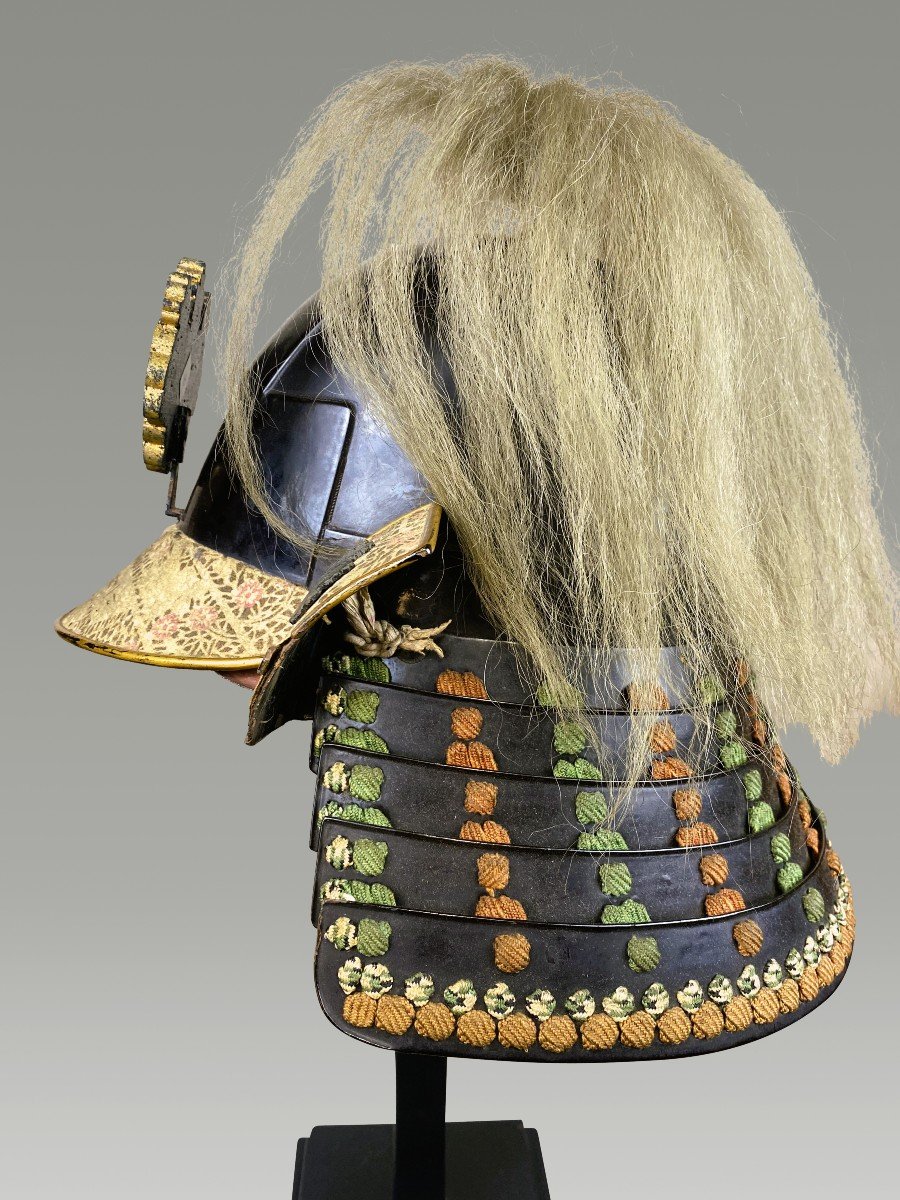 Samurai Kabuto In Black Lacquered Iron - Edo Period.-photo-3