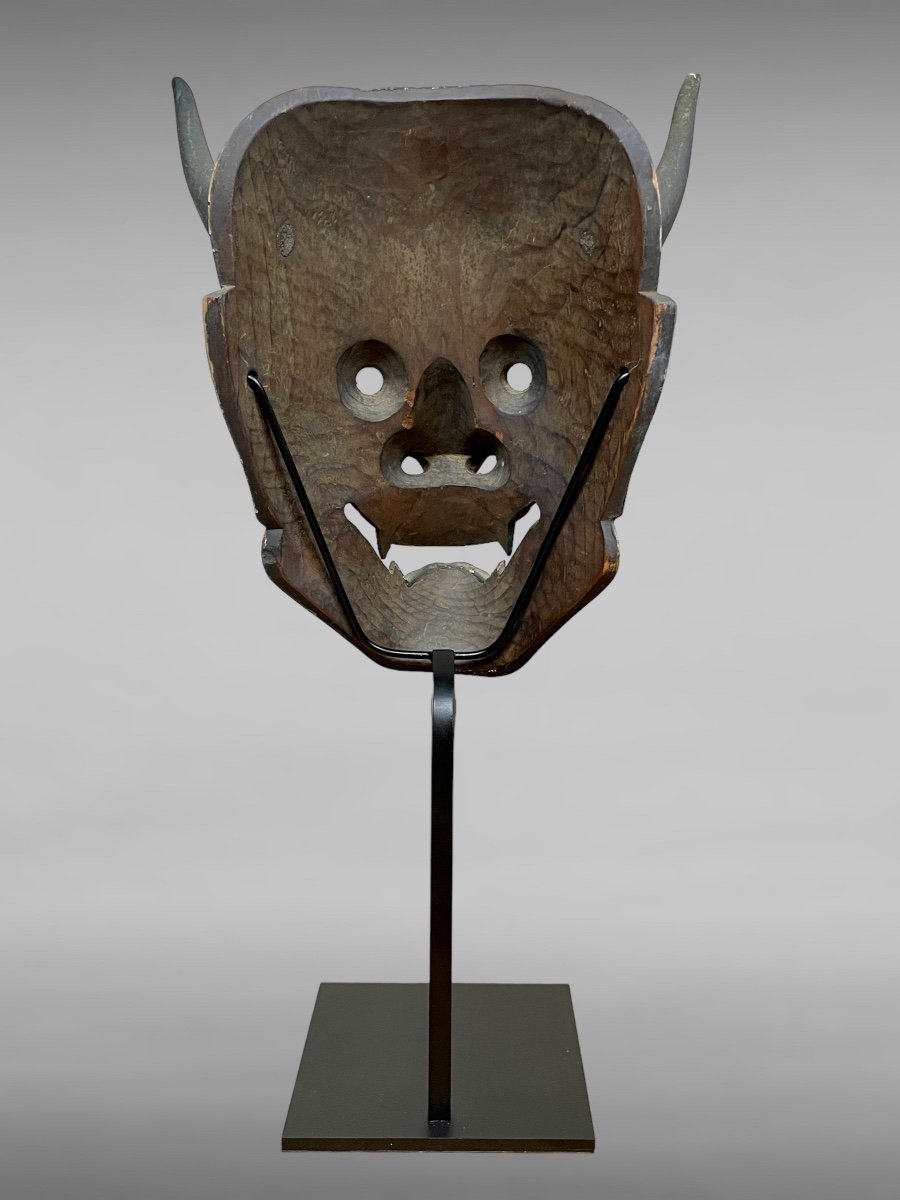 Masque De Théâtre Nô Figurant Hannya - Période Edo (1603-1868). -photo-4