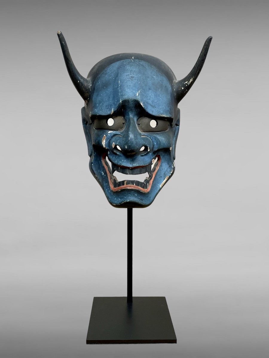 Masque De Théâtre Nô Figurant Hannya - Période Edo (1603-1868). 