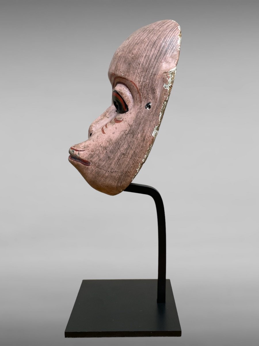 Masque De Théâtre Nô Figurant Un Singe - Période Edo (1603-1868). -photo-1