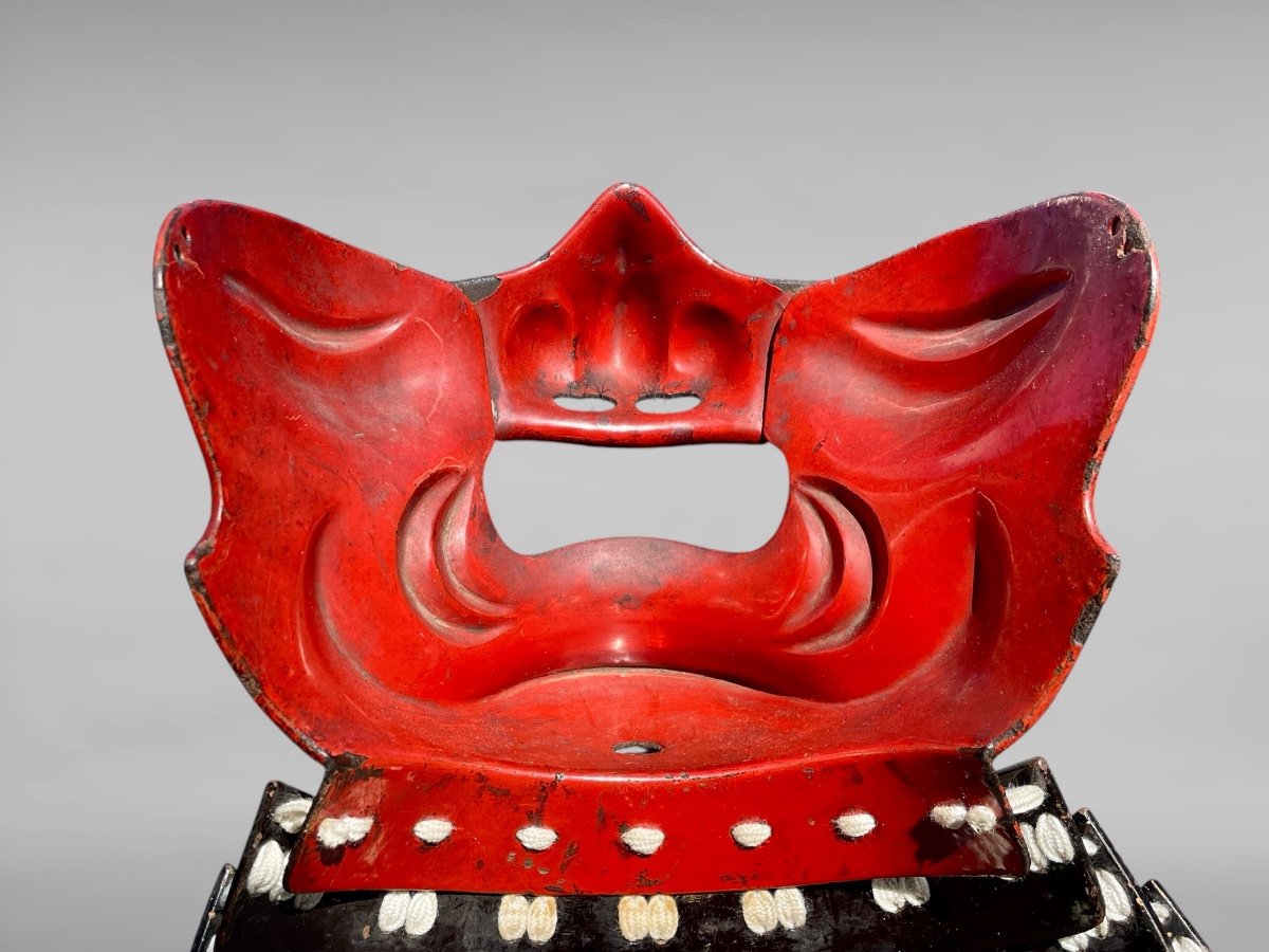 Half Wrought Iron Mempo Samurai Mask, Taka Workshop - Late Edo Period (1603 - 1868).-photo-6