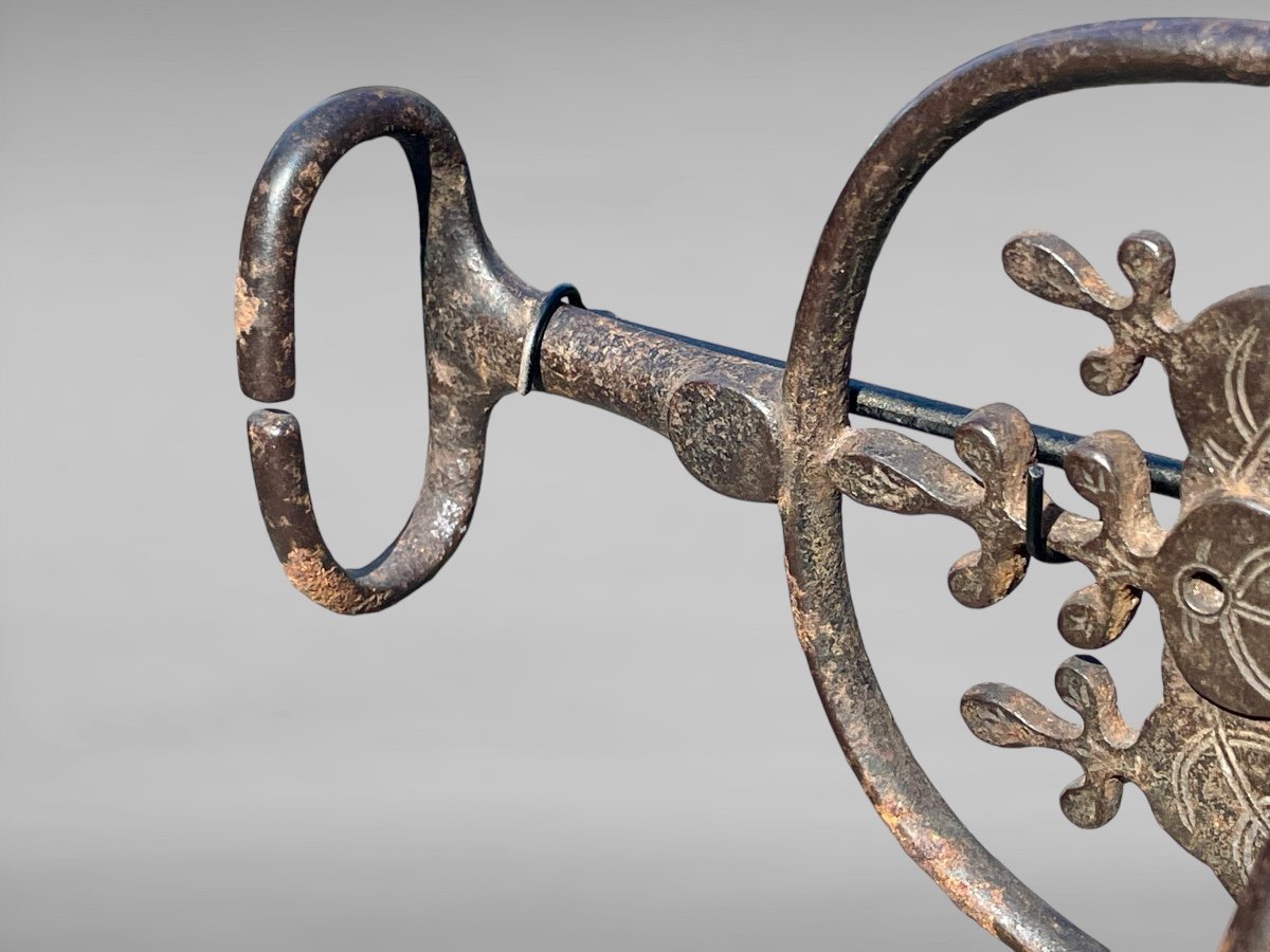 Wrought Iron And Engraved Horse Bit - Edo Period (1603 - 1868).-photo-4