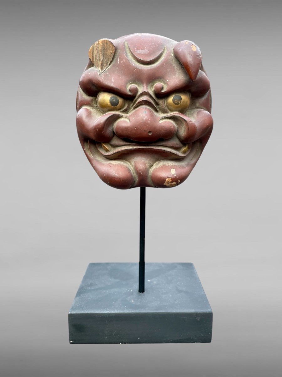 Maetate In Carved Wood Depicting An Oni - Edo Period (1603 - 1868).