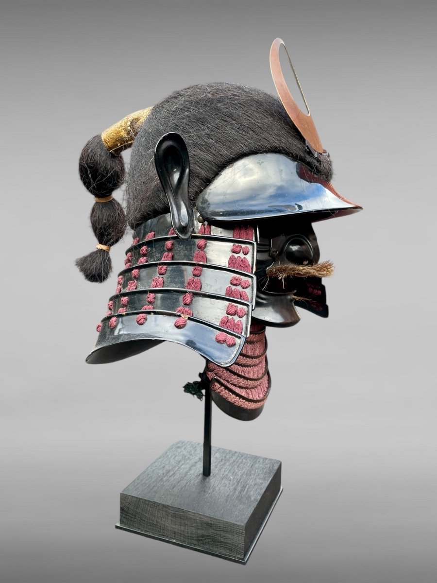 Ensemble Kabuto-mempo De Samurai - Période Edo (1603 - 1868).-photo-3