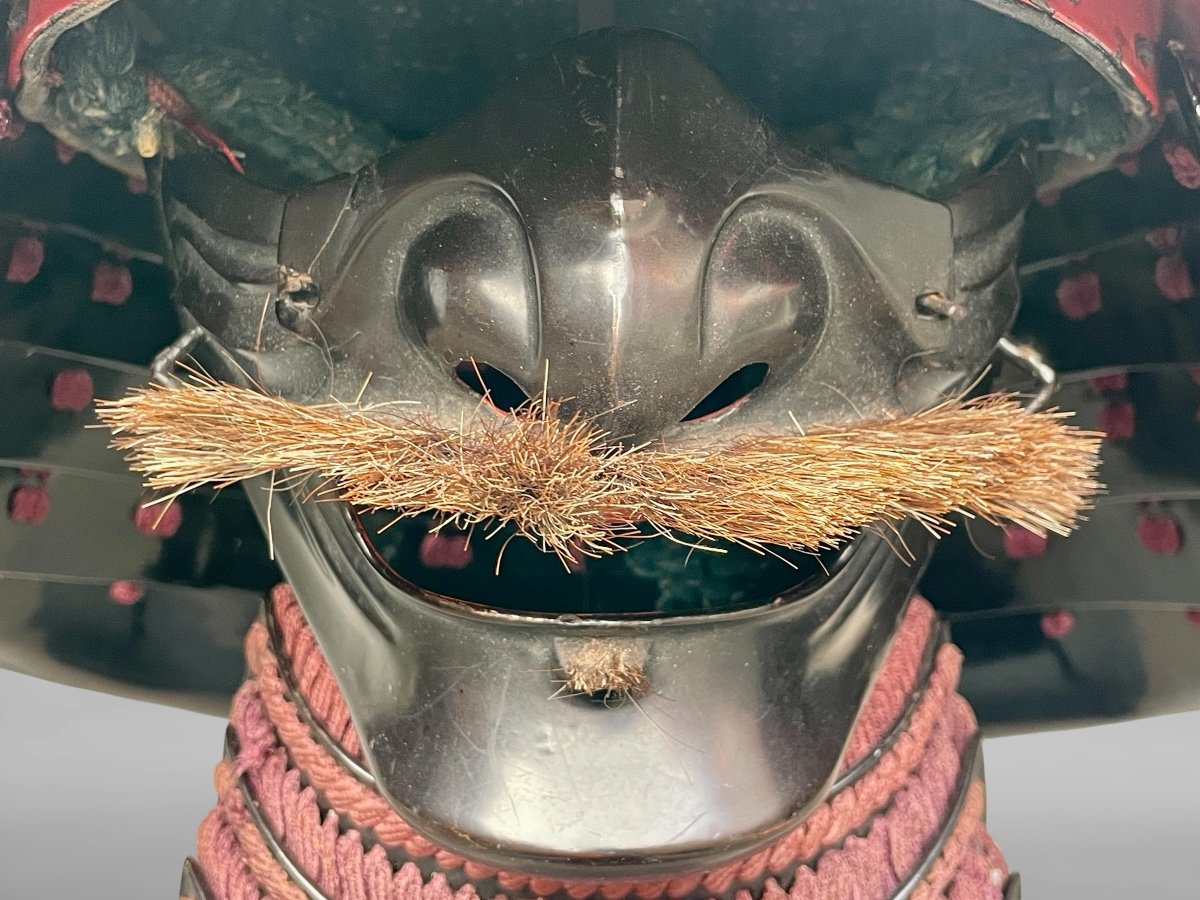 Ensemble Kabuto-mempo De Samurai - Période Edo (1603 - 1868).-photo-6