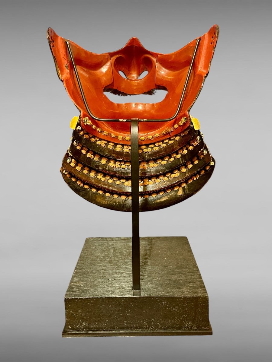 Wrought Iron Mempo Samurai Half Mask - Edo Period (1603 - 1868).-photo-1