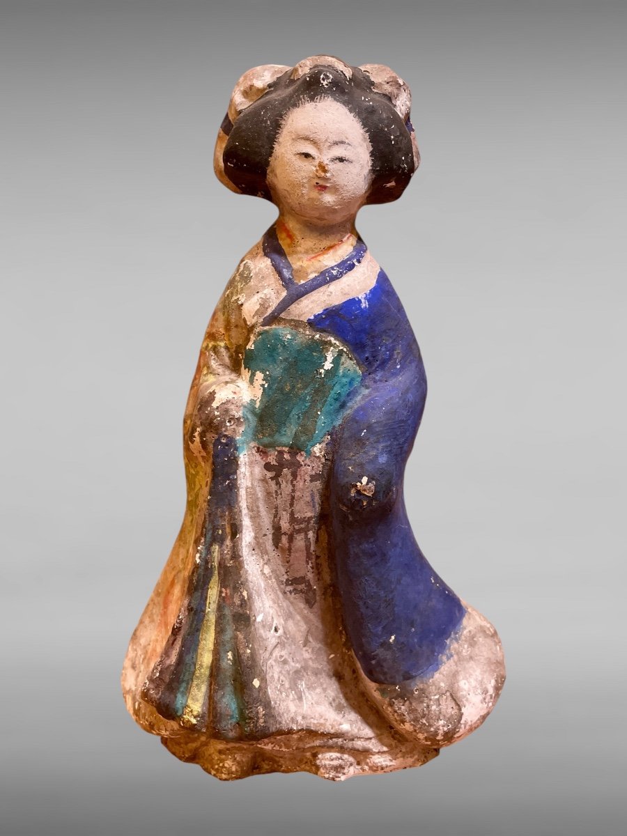 Ensemble De Quatre Statuettes Tsuchi Ningyo En Argile Polychrome - Période Edo (1603-1868).-photo-2