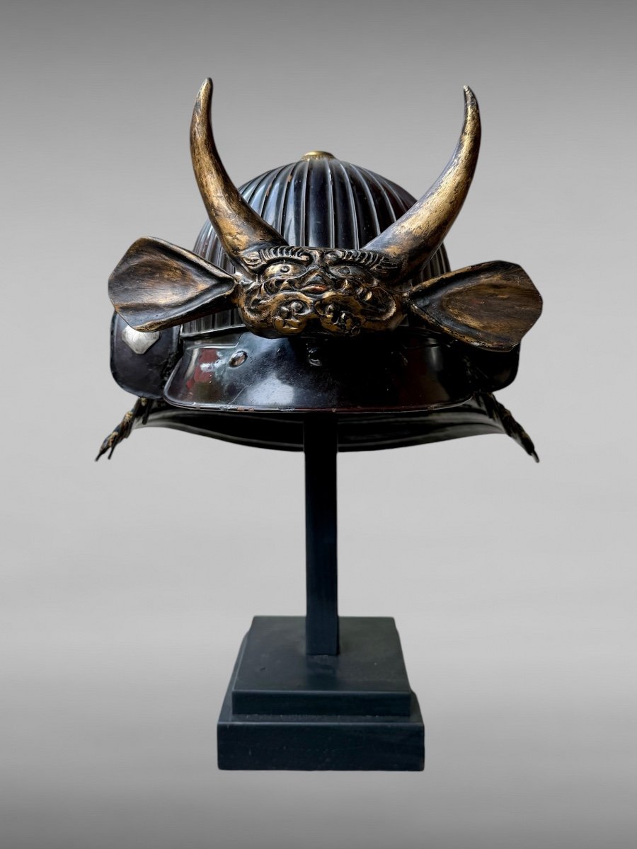 43-slat Wrought Iron Samurai Kabuto Of The Matsunaga Clan - Edo Period (1603-1868).-photo-2