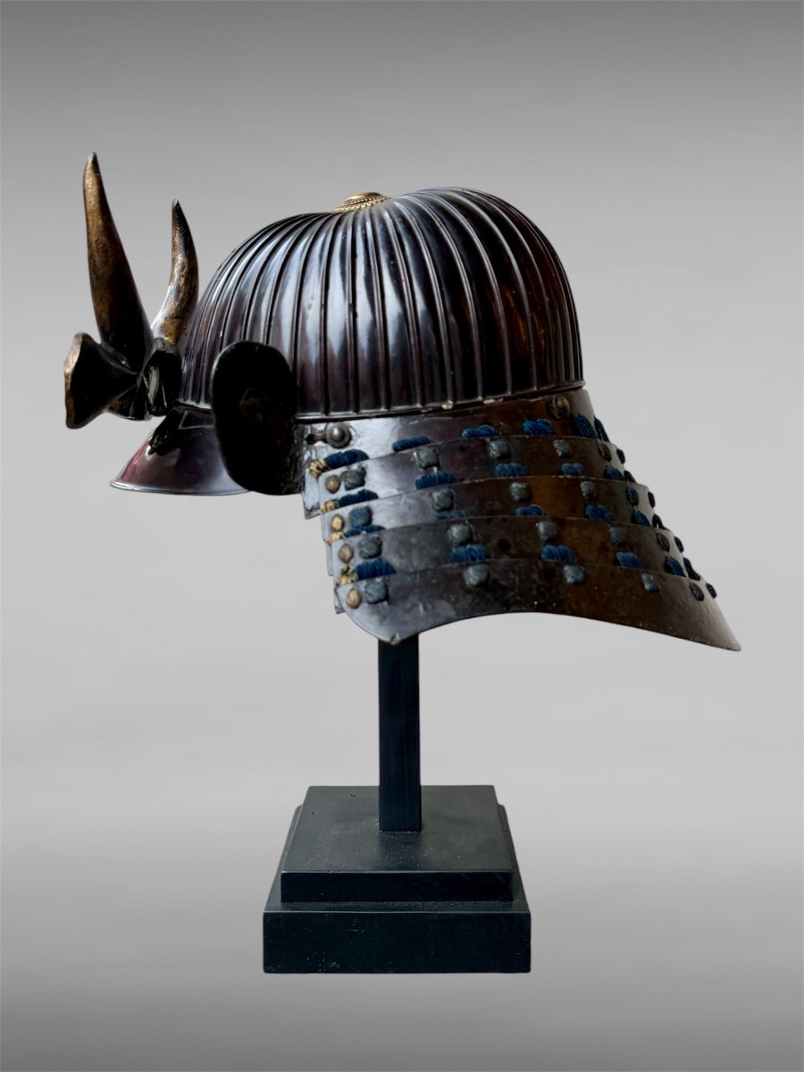 43-slat Wrought Iron Samurai Kabuto Of The Matsunaga Clan - Edo Period (1603-1868).-photo-3