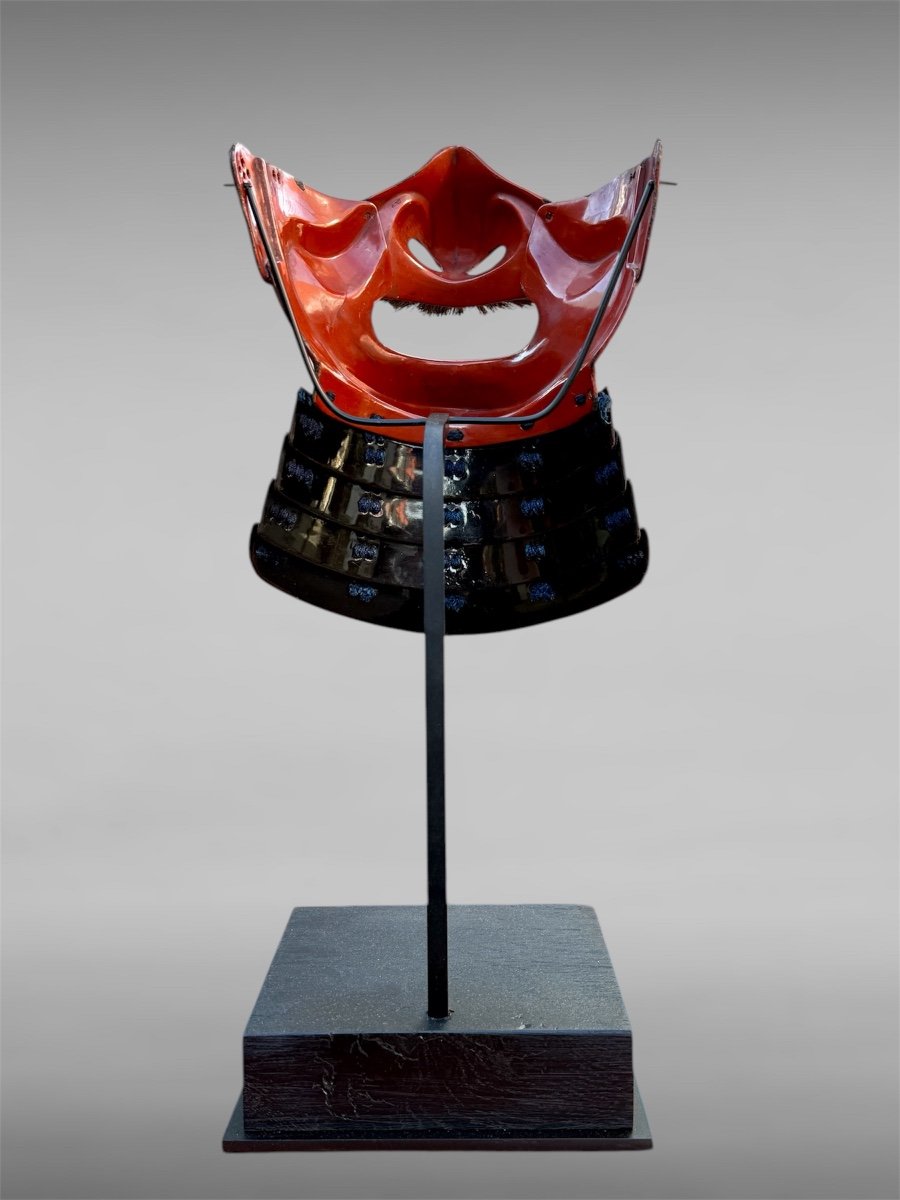 Wrought Iron Mempo Samurai Half Mask - Edo Period (1603 - 1868).-photo-5