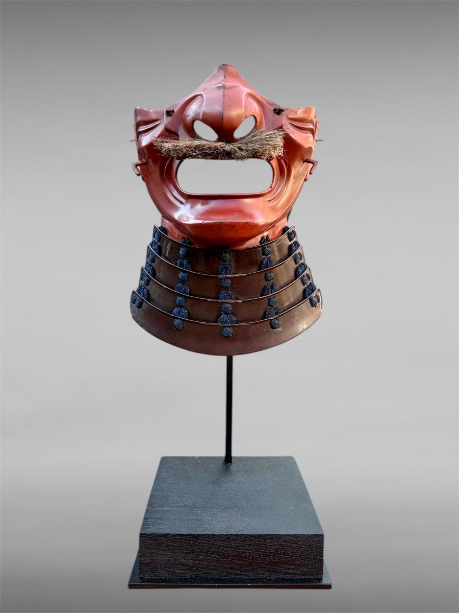 Wrought Iron Mempo Samurai Half Mask - Edo Period (1603 - 1868).