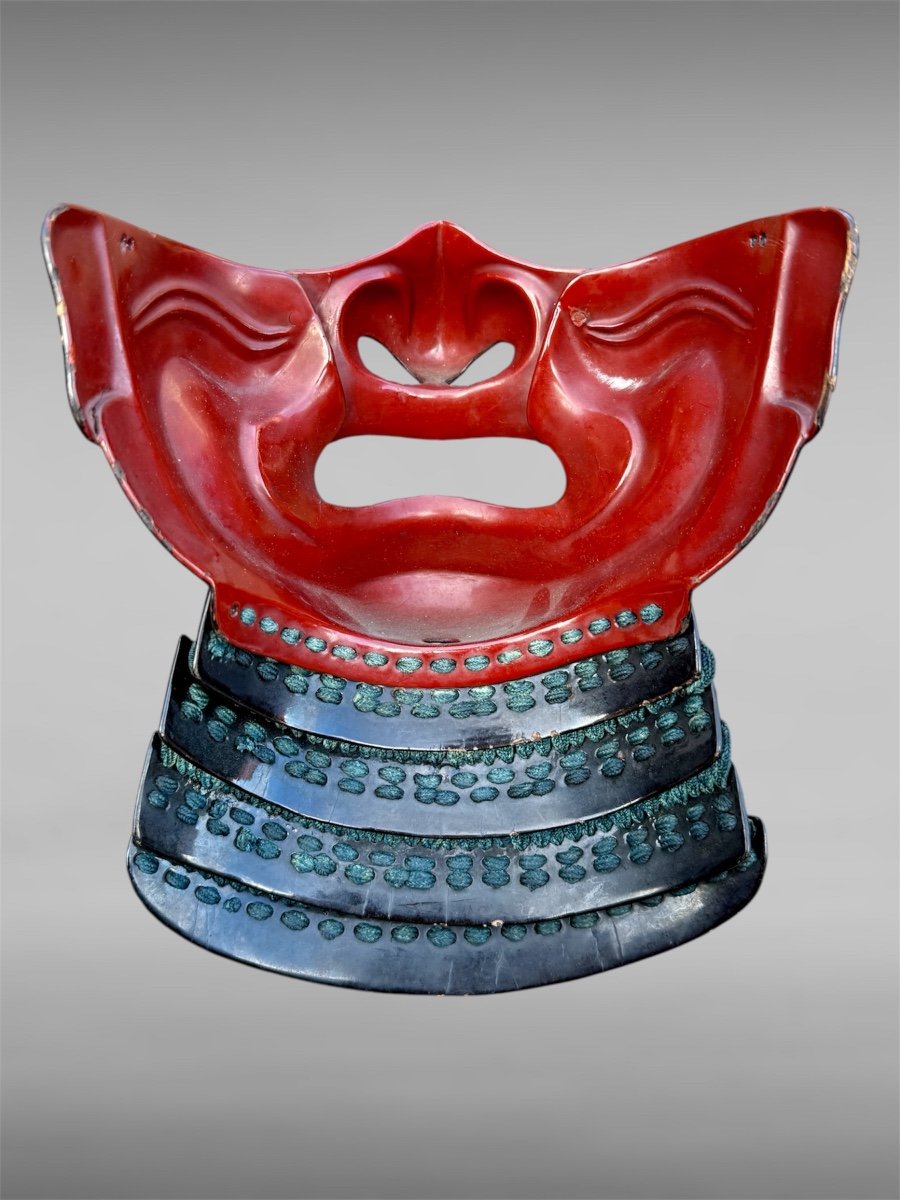 Ensemble Kabuto à 62 Lamelles Rivetées / Mempo De Samuraï - Période Edo (1603 - 1868).-photo-5