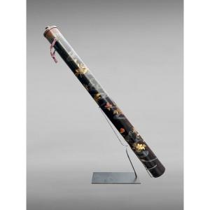 Samurai Arrow Quiver In Lacquer And Flower Decor