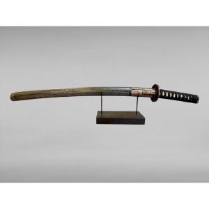 Sabre Japonais Wakizashi -signé BITCHU NO KUNI MIZUTA JU KUNI-SHIGE SAKU XVIIe Siècle.