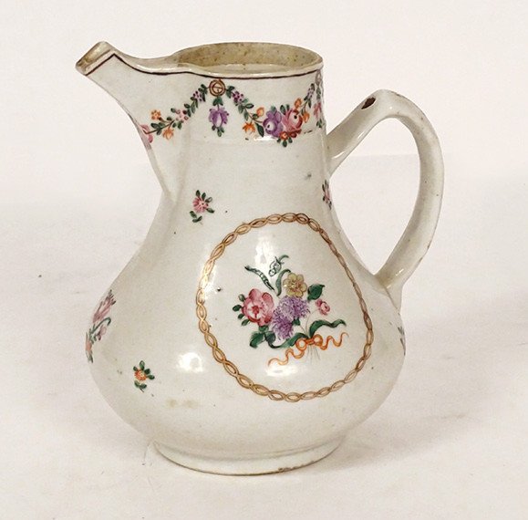 Small Porcelain Jug Compagnie Des Indes Flowers Garlands Eighteenth