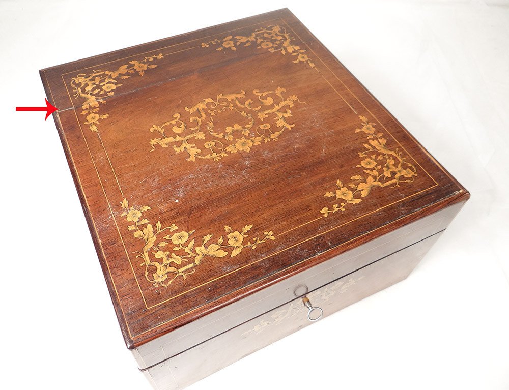 Head To Head Service In Paris Porcelain, Marquetry Box, Napoleon III Nineteenth Time-photo-8