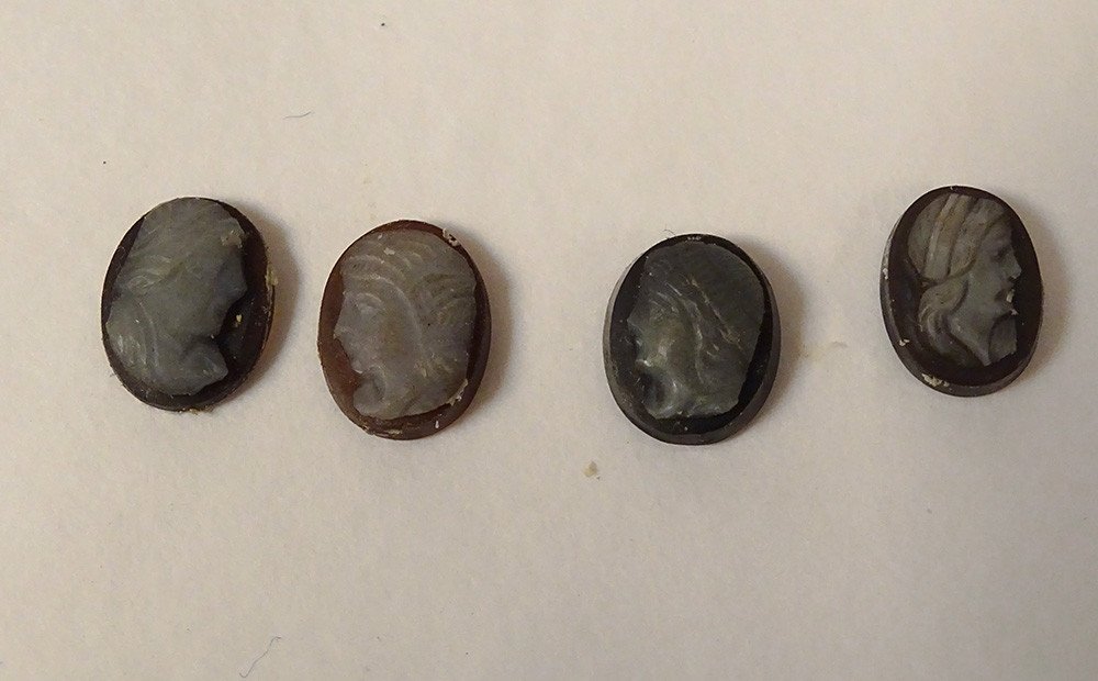 Lot 9 Ancient Cameos Agate Profile Ancient Characters Soldiers Intaglio-photo-2