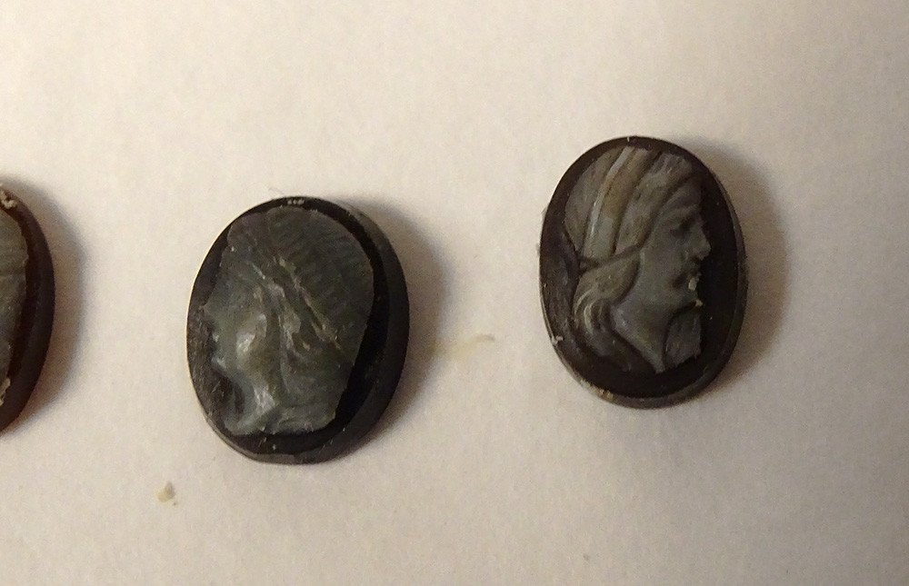 Lot 9 Ancient Cameos Agate Profile Ancient Characters Soldiers Intaglio-photo-3