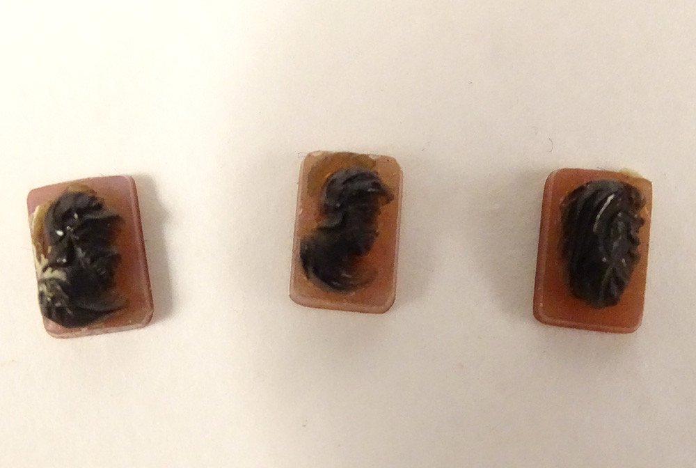 Lot 9 Ancient Cameos Agate Profile Ancient Characters Soldiers Intaglio-photo-2