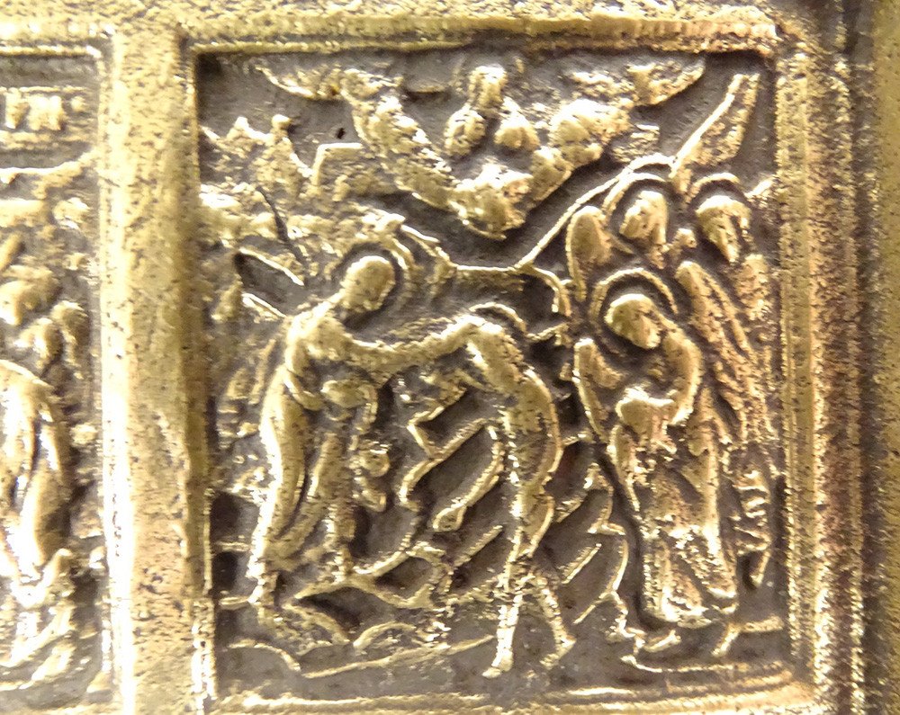 Diptych Russian Orthodox Bronze Travel Icon Life Christ Episodes XVII-photo-5