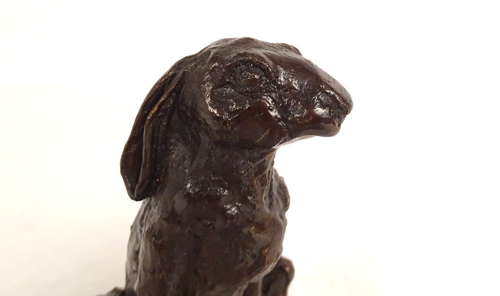 Small Bronze Sculpture Jean Lemonnier Hare Animal Rabbit Founder Twentieth-photo-1