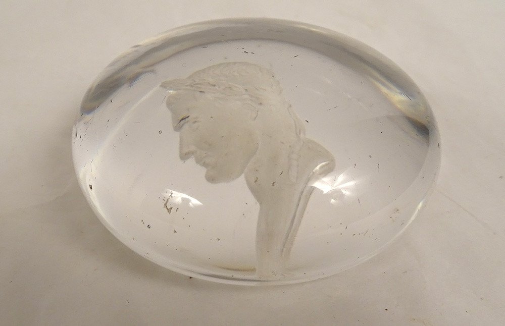 Sulfide Crystal Paperweight Ball Portrait Napoleon I Emperor Nineteenth-photo-2