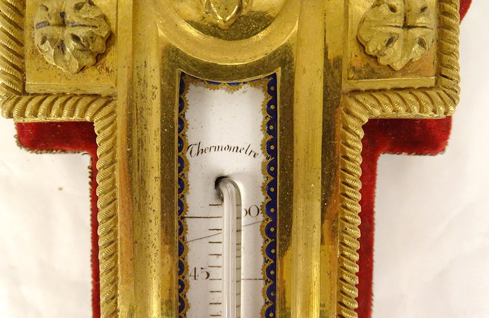Barometer Thermometer Gilt Bronze Eugène Bazart Paris Napoleon III XIXth-photo-3