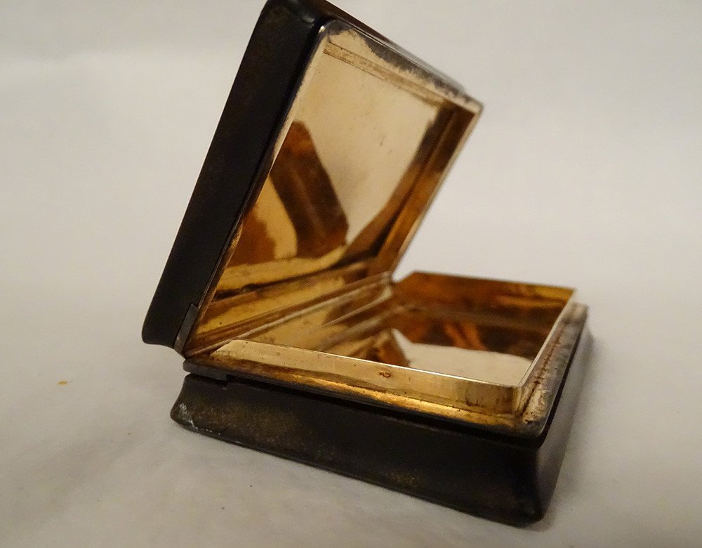 Gold Leaf Lined Horn Box Count Paul De La Moussaye Brittany 19th Century-photo-5