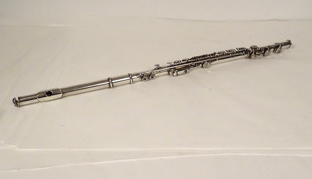 American Metal Transverse Flute Christensen & Co Boston Usa 20th Century Case-photo-6