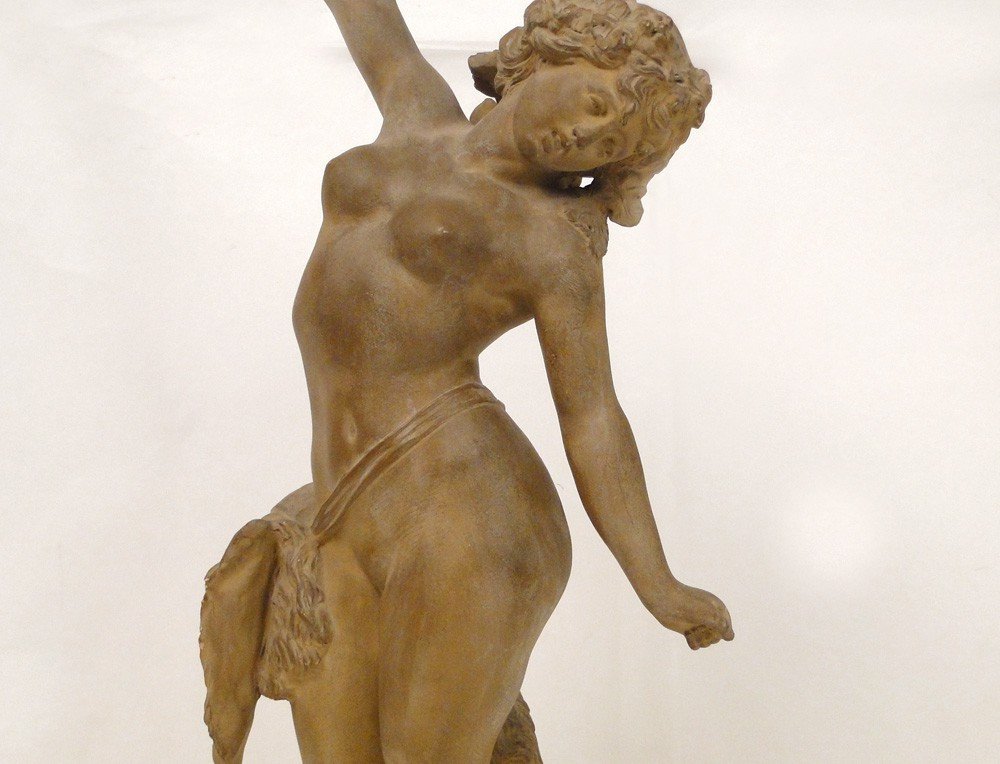 Terracotta Sculpture Young Naked Woman Nymph Lévy Art Nouveau 19th-photo-2