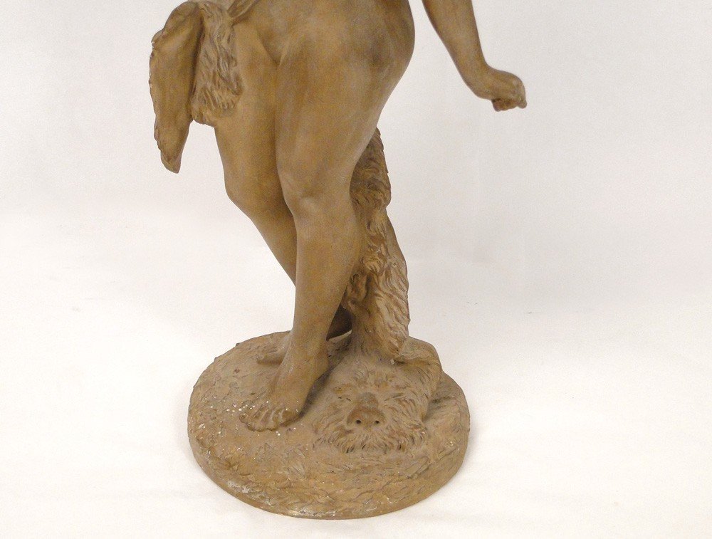 Terracotta Sculpture Young Naked Woman Nymph Lévy Art Nouveau 19th-photo-3