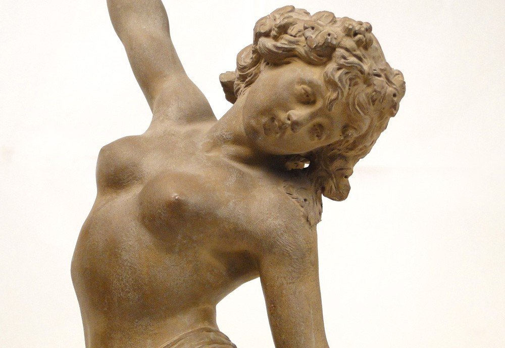 Terracotta Sculpture Young Naked Woman Nymph Lévy Art Nouveau 19th-photo-2