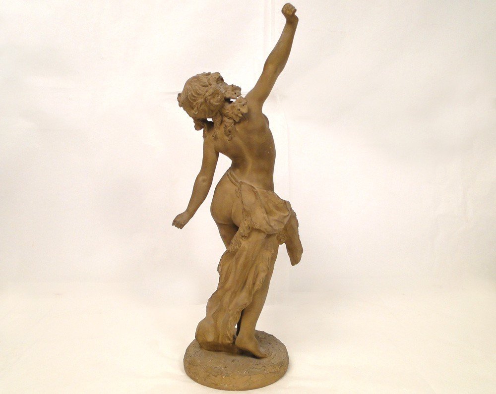 Terracotta Sculpture Young Naked Woman Nymph Lévy Art Nouveau 19th-photo-5