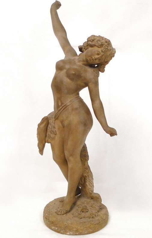 Terracotta Sculpture Young Naked Woman Nymph Lévy Art Nouveau 19th