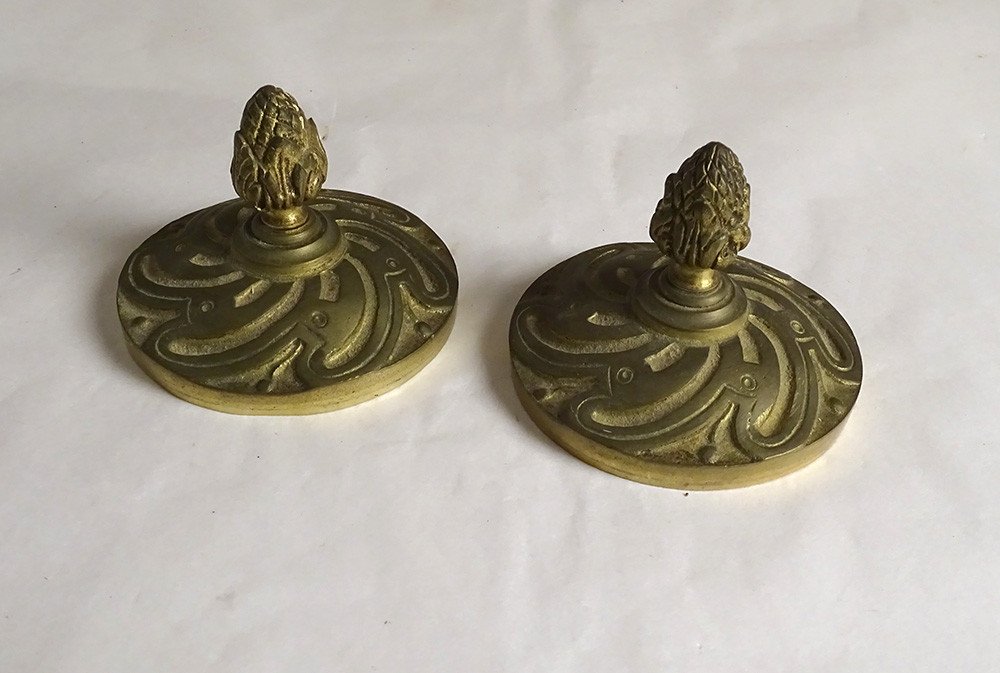 Pair Large Cassolettes Siena Marble Gilt Bronze Rams Heads 19th-photo-6